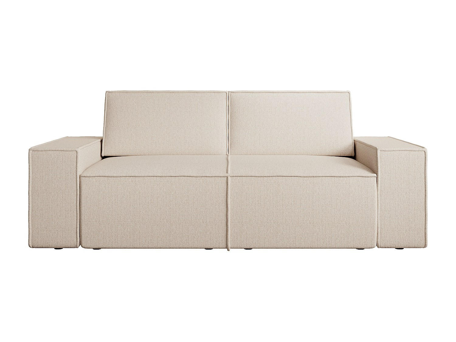 SOFA ohne Schlafmöglichkeit - 3 Personen - Samt, Stoff - Beige - - Beige, Textil (230/85/95cm) - Vente-Unique