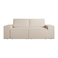SOFA ohne Schlafmöglichkeit - 3 Personen - Samt, Stoff - Beige - - Beige, Textil (230/85/95cm) - Vente-Unique