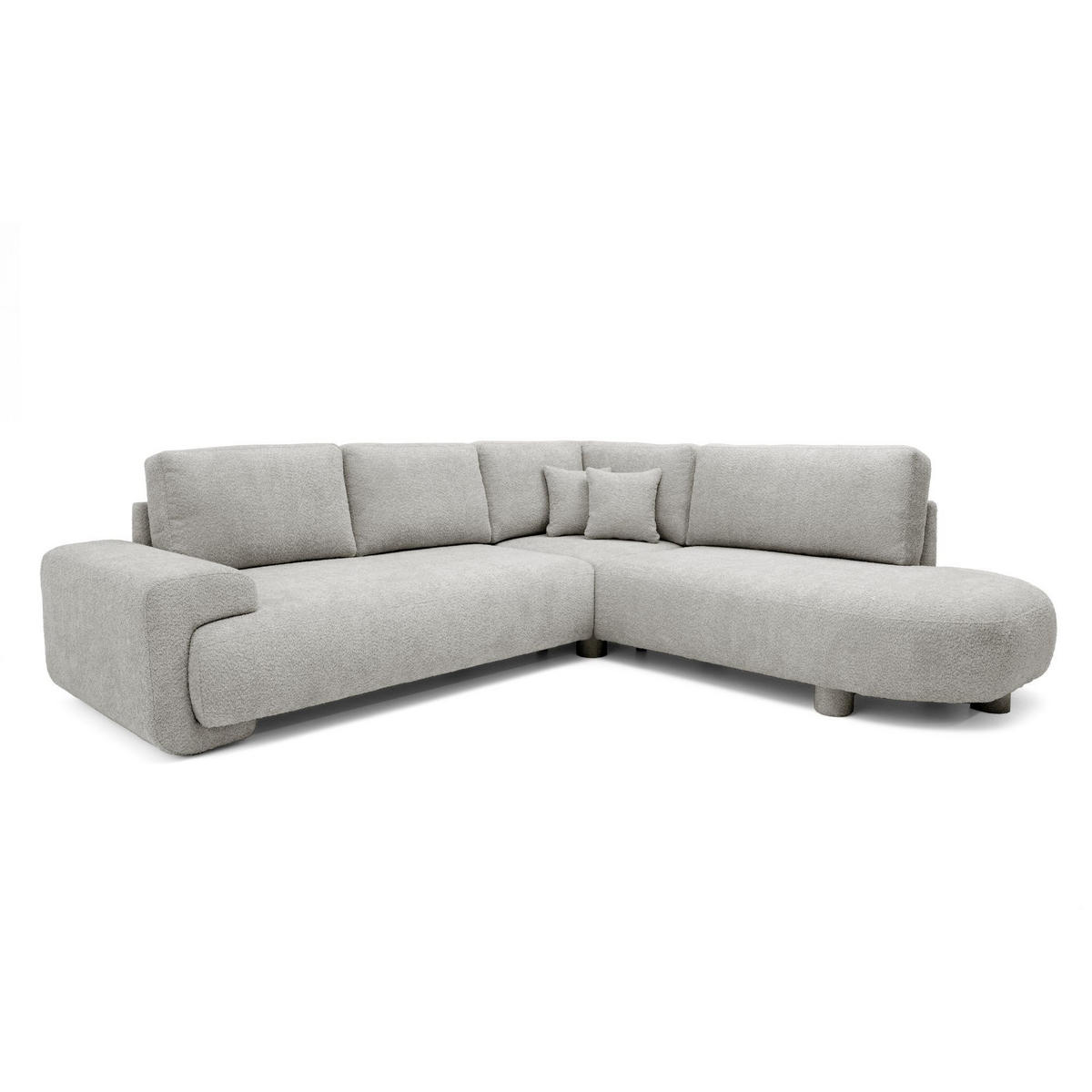4-SITZER Ecksofa MIRABEL L Rechts 255x285 cm Bouclé Beige - Beige, Holz/Kunststoff (255/285cm) - Muffo
