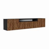 TV-SCHRANK Cali 200 cm, dreitürig, schwarz, catania - Schwarz/Braun, Kunststoff (200/40/41cm) - Margaret Hadas24
