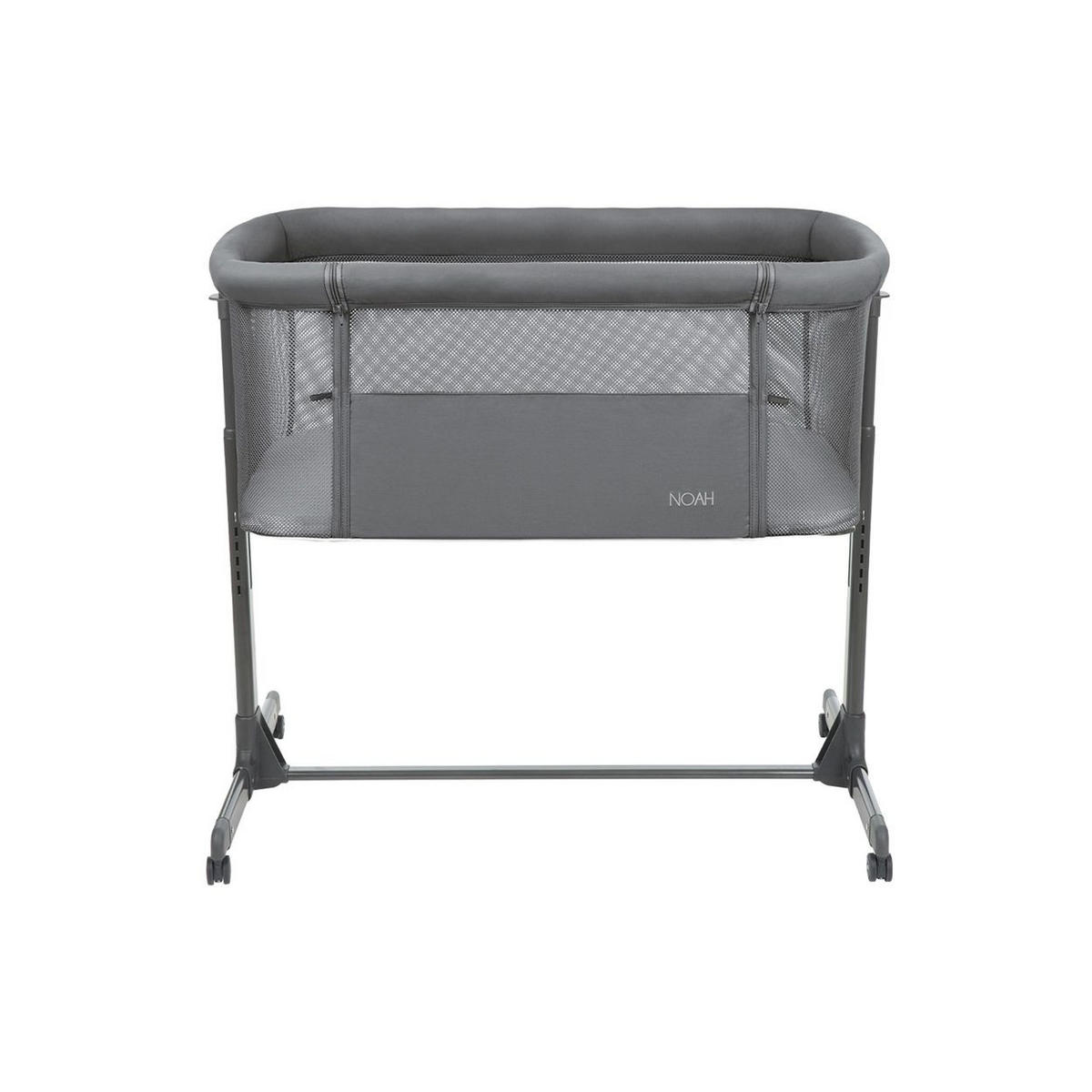 BEISTELLBETT Noah grau 87 x 55 cm, Anti-Reflux, 6-fach höhenverstellbar, 4 Räder, Matratze - Grau, Metall (55/87cm) - Kikka boo