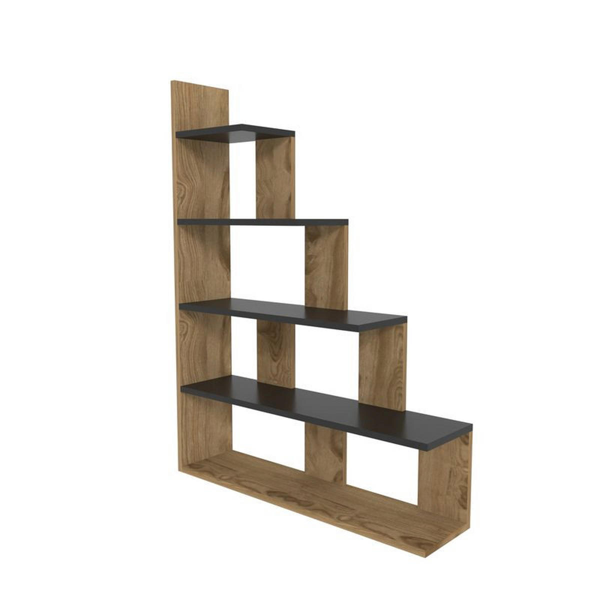 BÜCHERREGAL Echo Oake Schwarz - Dunkelbraun/Schwarz, Holzwerkstoff (90/120/21.8cm) - Decorotika