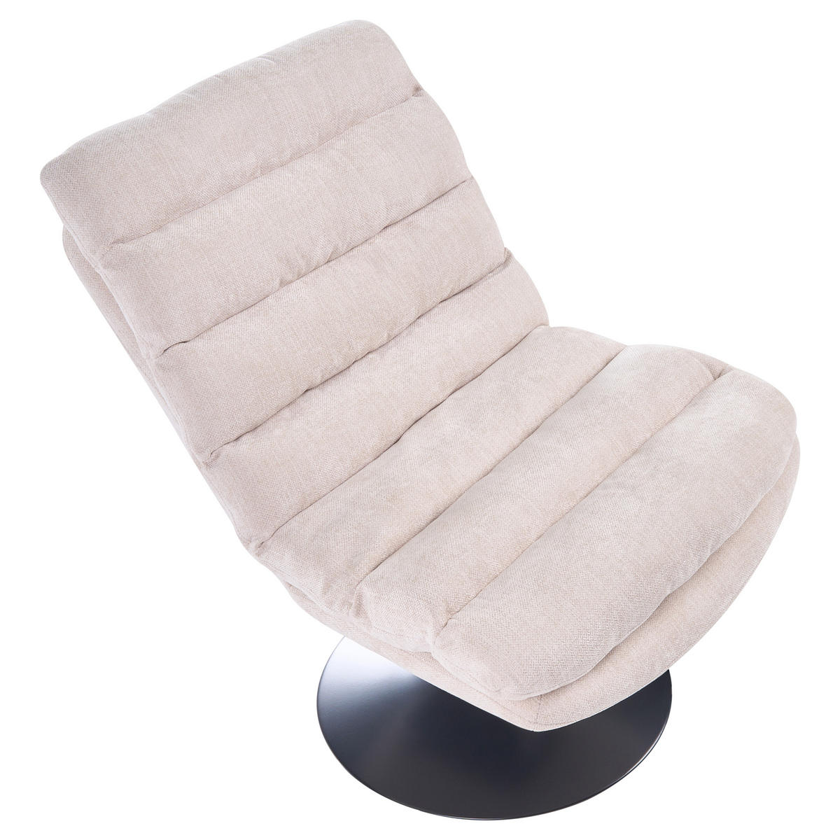 DREHSESSEL Hellbeige Hovet - Beige, Textil (60/90/90cm) - Beliani