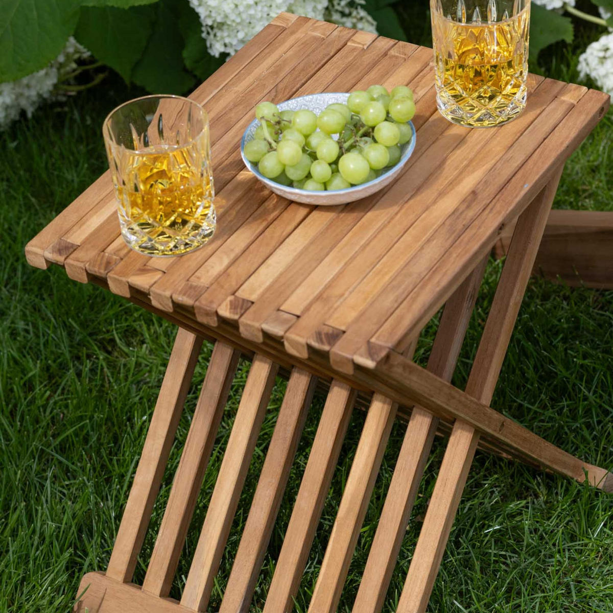 BEISTELLTISCH Fishbone klappbar - Naturfarben, Holz (32/40/50cm) - Mr. Deko