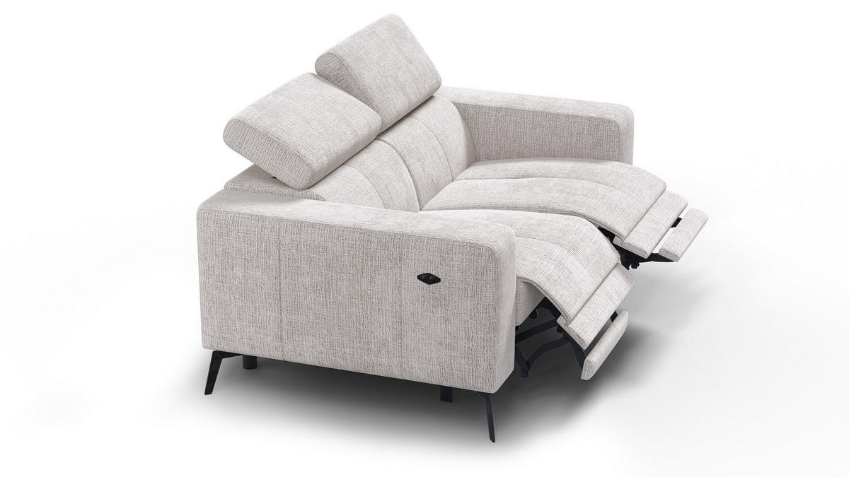 RELAXSOFA MORELLO 2-Sitzer, creme, 2 x Relax Zero Gravity - Creme, Holz/Textil (164/82/103cm) - Courtois Laville