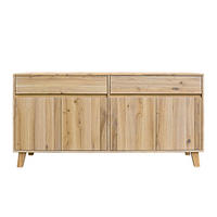 KOMMODE aus Eichenholz mit 2 Schubladen und 2 Schränken NESS I - Eichefarben, Eichenholz/Holz (180/90/45cm) - Rawood Furniture