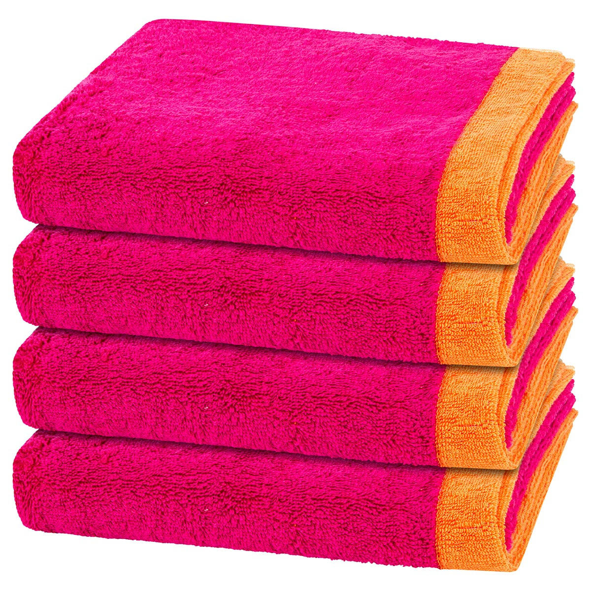 HANDTUCH Lifestyle Splash 4er-Set - Pink, Textil (50/100cm) - Cawö