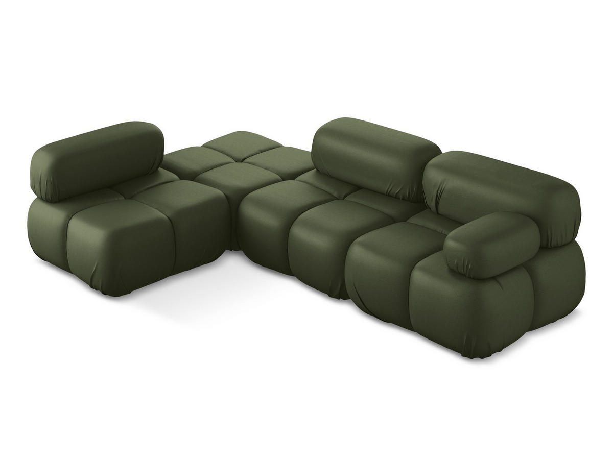 ECKSOFA Links Kunstleder Grün - Schwarz/Grün, Leder/Kunststoff (190/285cm) - Makamii