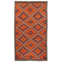 KELIM-TEPPICH handgewebt Kordi Orange 378/208 cm Schurwolle - Orange, Textil (208/378cm) - Looma
