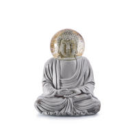 SCHNEEKUGEL Summerglobe The Buddha, Polyresin, Glas, Grau, 15 cm - Grau, Kunststoff (11.5/15/9cm) - Donkey Products