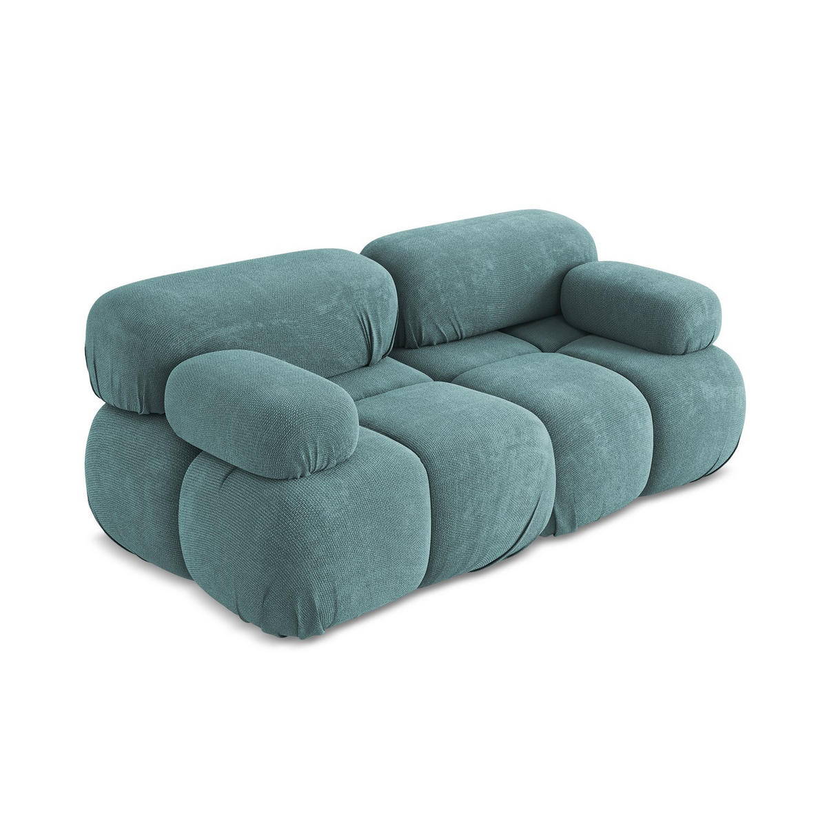 2-SITZER-SOFA Chenille Stoff Blau - Blau/Beige, Kunststoff/Textil (190/70/96cm) - LaMiaSofa