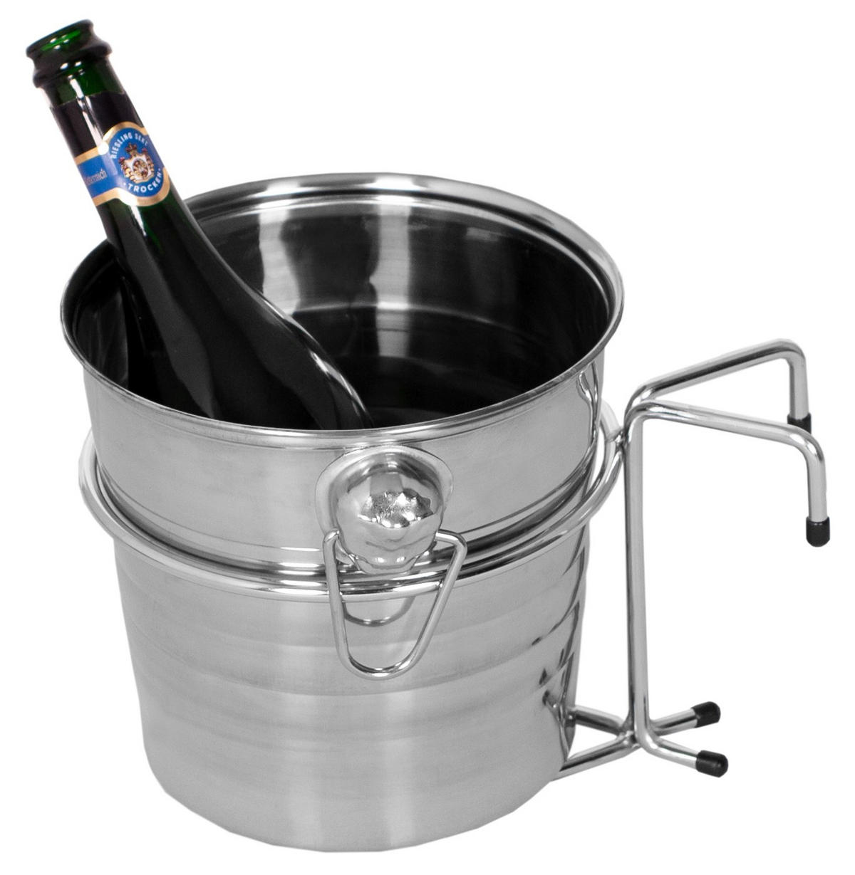 CHAMPAGNERKÜHLER für Strandkörbe - Silberfarben, Metall (23/21cm) - bene living