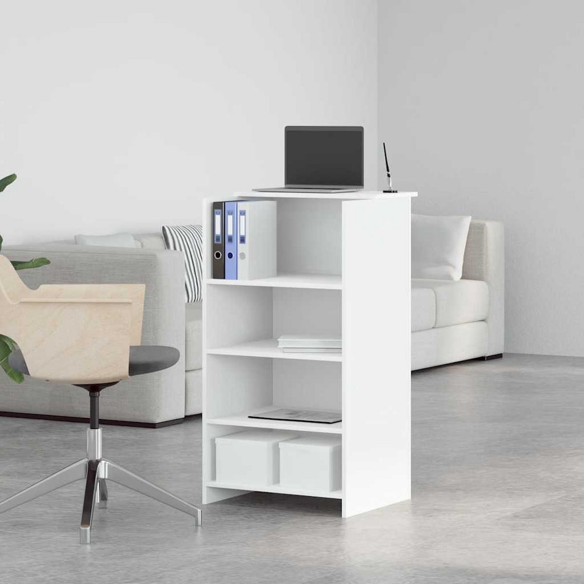 EMPFANGSTHEKE mit 3 Fächern 55/50/103,5 cm aus Holzwerkstoff Weiß - Weiß, Holz (50/55/103.5cm) - vidaXL