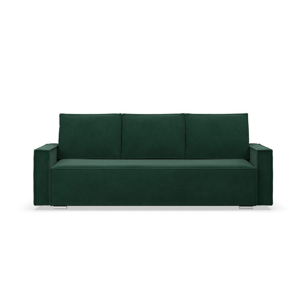 Thumbnail - Mebligo Sofa, Dunkelgrün, Textil, 3-Sitzer, 95x92x220 cm, Wohnzimmer, Sofas & Couches, Sofas, 3-Sitzer Sofas