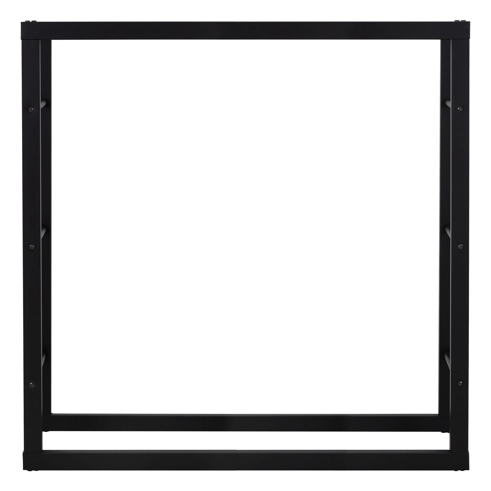 KAMINHOLZREGAL - Schwarz, Metall (25/100/100cm) - ML-DESIGN