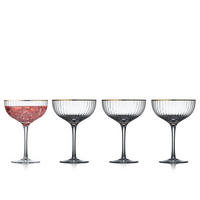 COCKTAILGLAS Palermo Gold 4er Set, Glas mit Goldkante, Klar, 315 ml - Transparent, Glas (0.32L) - Lyngby Glas