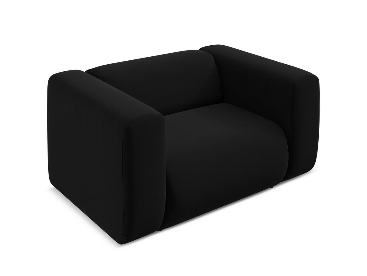 SESSEL Samt Stoff Schwarz - Schwarz, Kunststoff/Textil (137/70/89cm) - Makamii