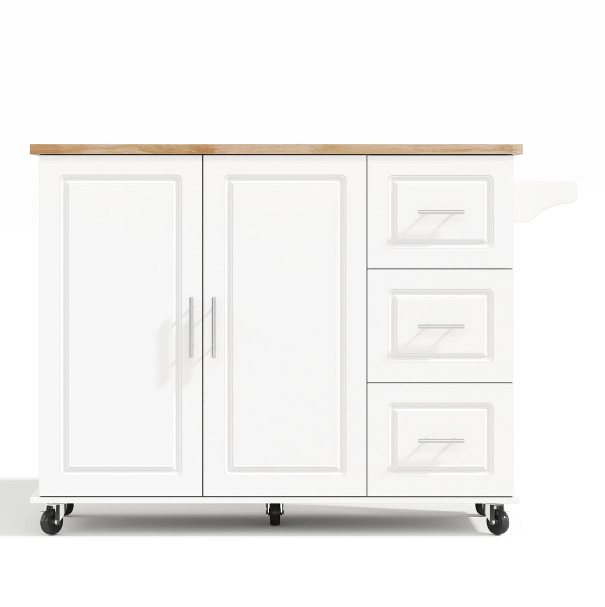 KÜCHENINSEL 137/43-76/92 cm aus MDF mit klappbarer Arbeitsplatte Weiß - Weiß, Holzwerkstoff (137/92/76cm) - Modenvie