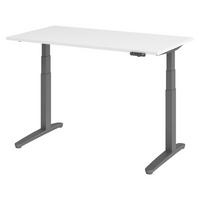 SCHREIBTISCH elektrisch XBHM 80/140/74 cm in Weiß/Graphitfarben - Graphitfarben/Weiß, Holzwerkstoff (80/140/74cm) - bümö