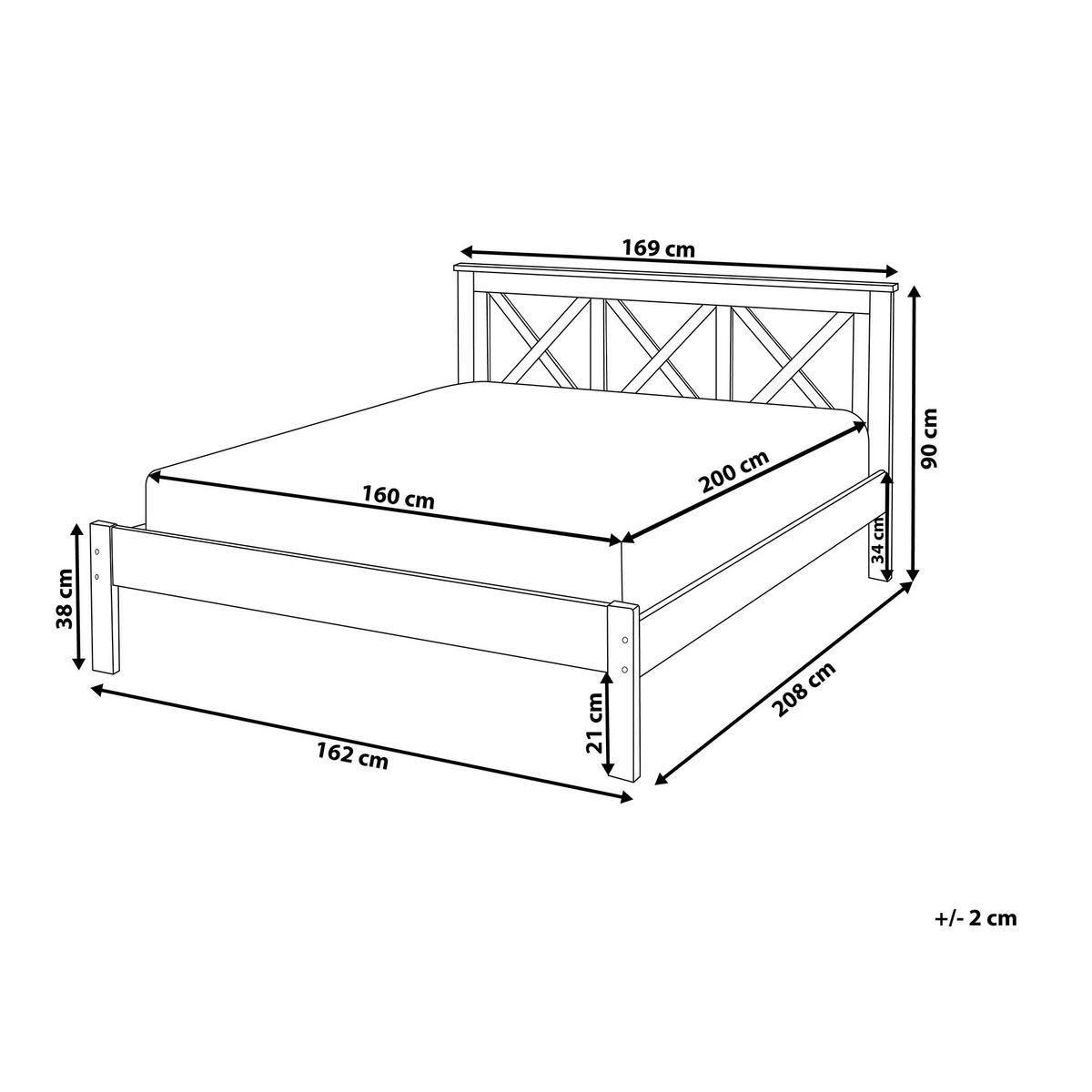 BETT mit Lattenrost 160x200 cm Weiß Tannay - Weiß, Holz (160/200cm) - Beliani