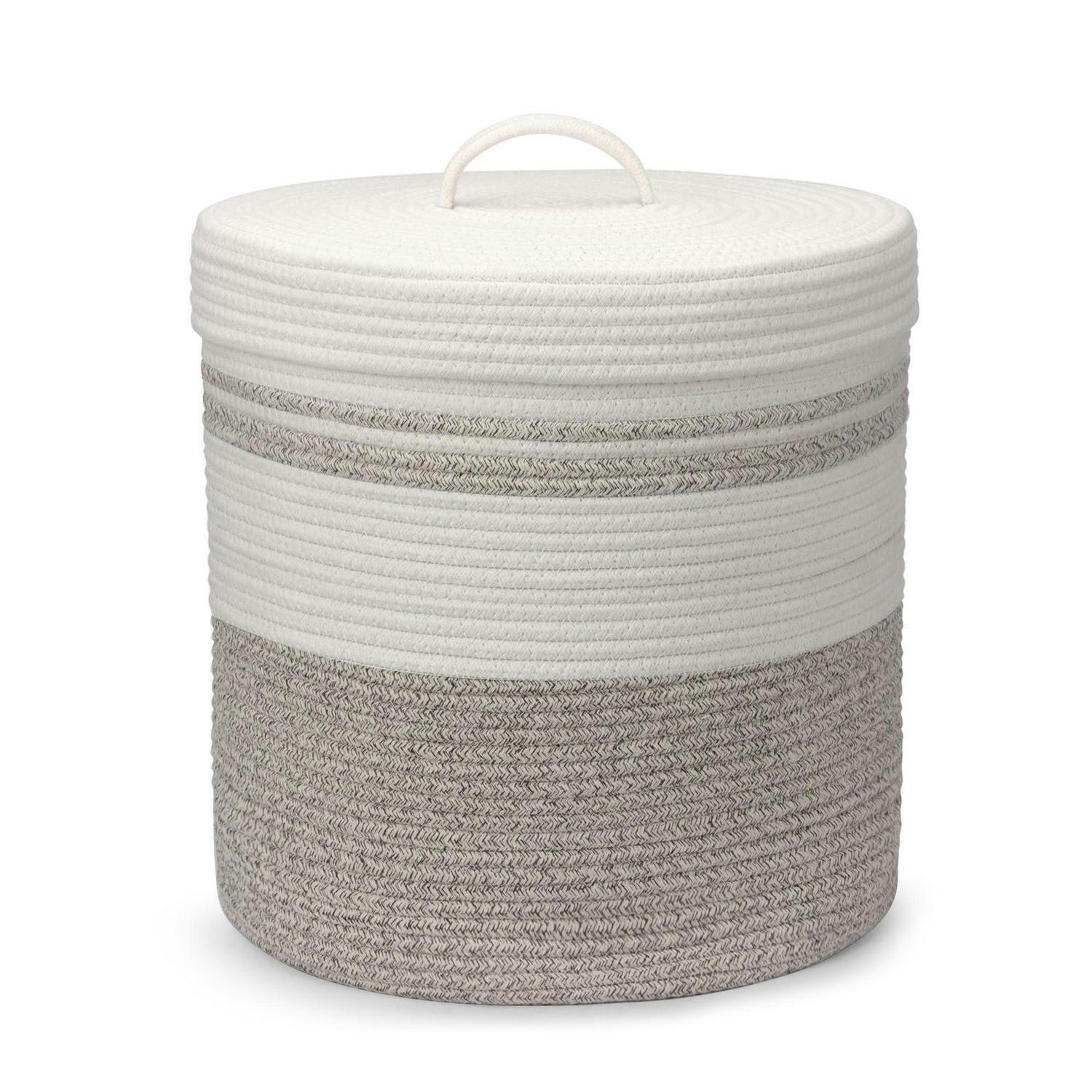 WÄSCHEKORB mit Deckel 35 x 42 cm Braun - Multicolor, Textil (35/42/35cm)