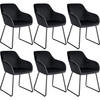 ESSZIMMERSTUHL Jeane,57 x 61 x 85,5 cm, Belastbarkeit 120 kg,Samtoptik schwarz/schwarz - Schwarz, Kunststoff (57/85.5/61cm) - tectake