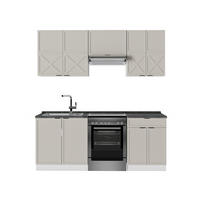 KÜCHENZEILE Fame-Line GrauBeige/Weiß 200 cm, AP Anthrazit - Weiß/Grau, Holzwerkstoff (200/81.6/60cm) - Vicco