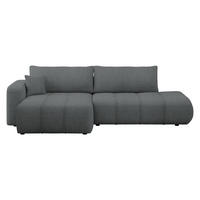 ECKSOFA Furyn O Boucle, Seite: Links - Dunkelgrau/Schwarz, Holzwerkstoff/Kunststoff (262/145cm) - MIRJAN24