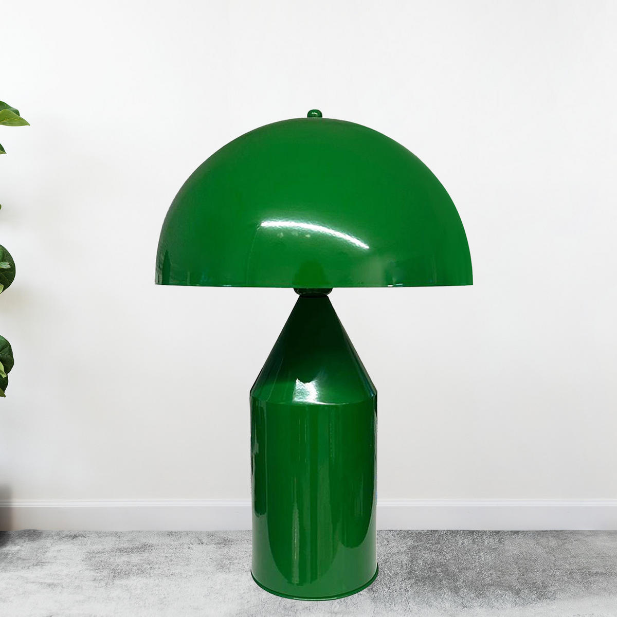 TISCHLEUCHTE Pilzlampen 50/30 - Dunkelgrün, Metall (30/50cm) - Bamyum