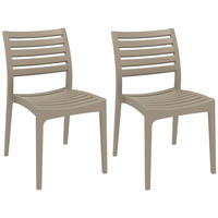 GARTENSTUHL 2er Set Kunststoff schlamm - Schlammfarben, Kunststoff (48/82/48cm) - CLP