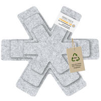 STAPELSCHUTZ Pfannenschoner 6er-Set - Hellgrau, Textil (38/38cm) - Miqio Design