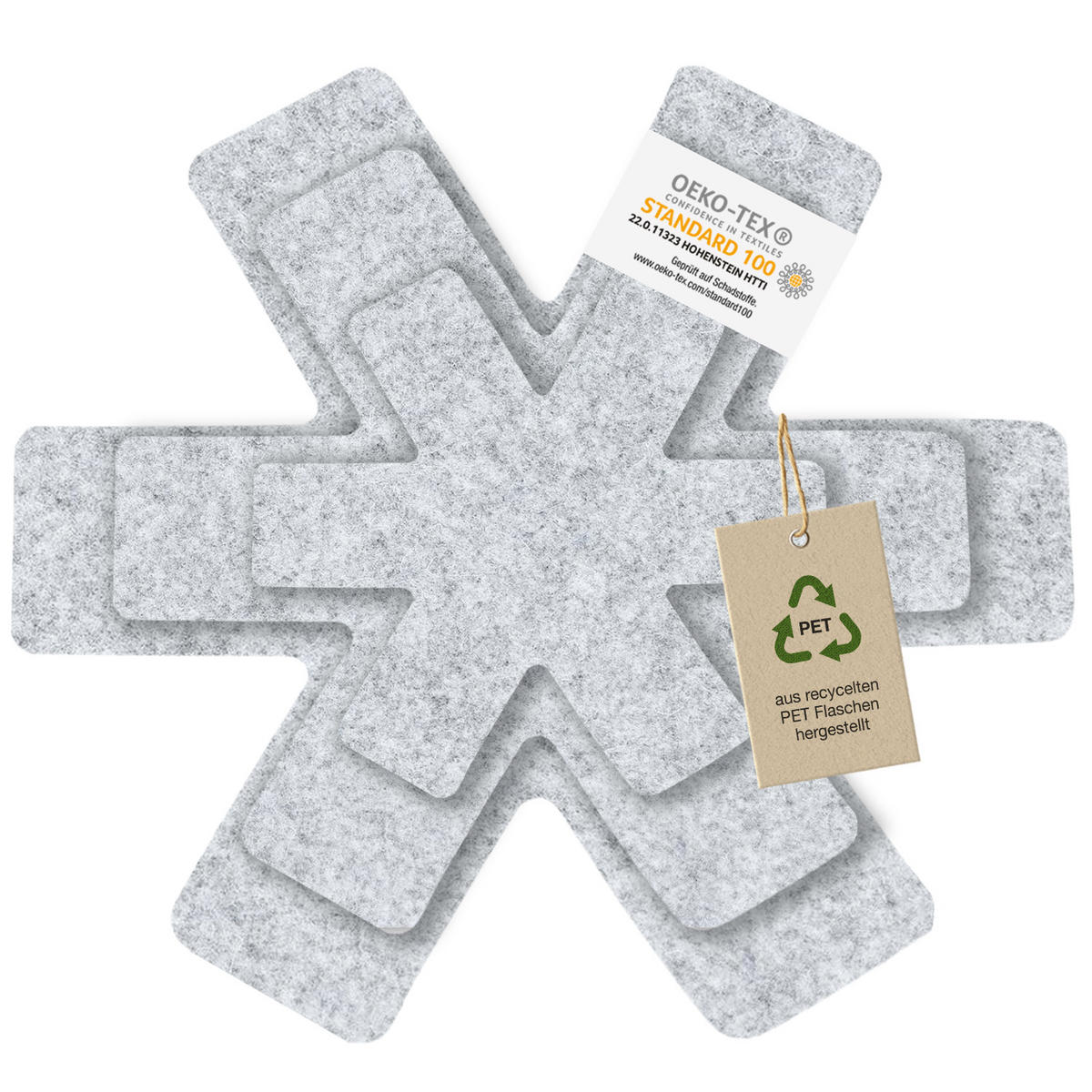 STAPELSCHUTZ Pfannenschoner 6er-Set - Dunkelgrau, Textil (38/38cm) - Miqio Design