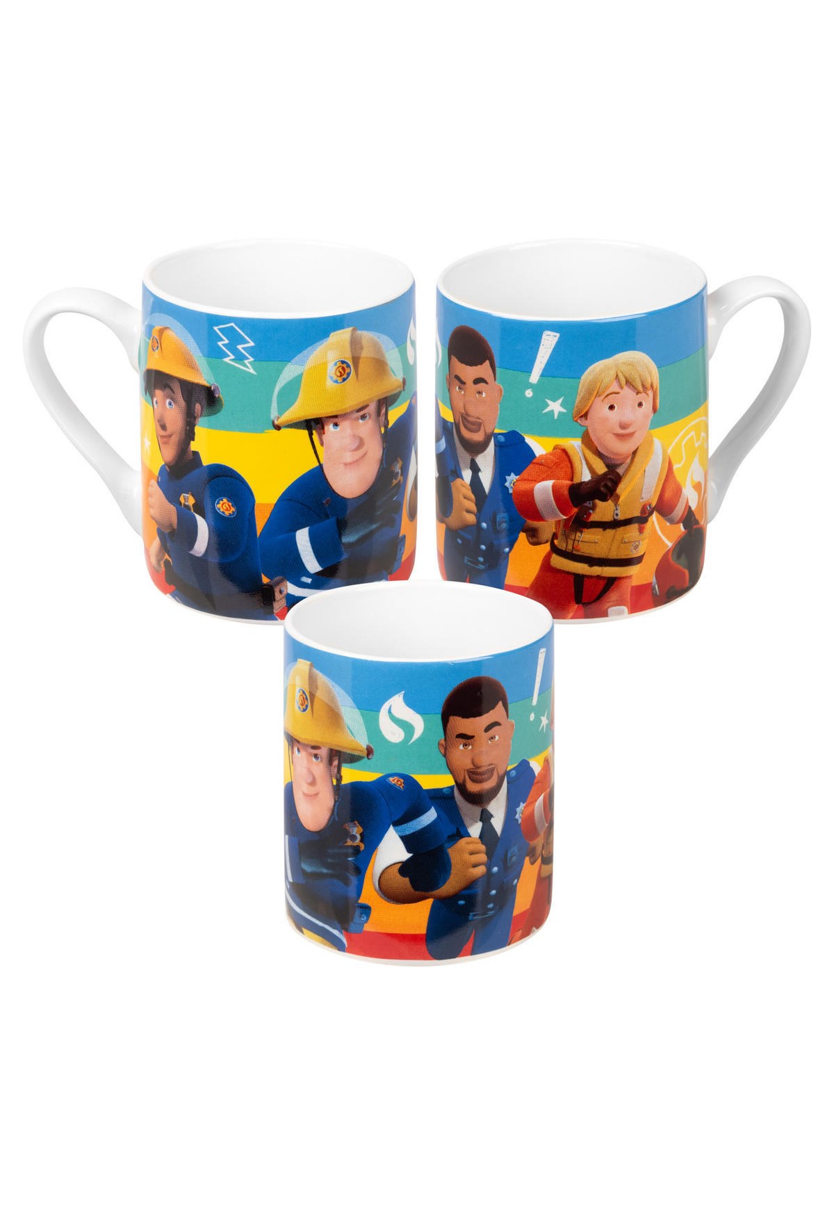FRÜHSTÜCKSSET Feuerwehrmann Sam Mehrfarbig 3-teilig - Multicolor, Keramik (23.8/11.2/23.3cm) - Chiemsee