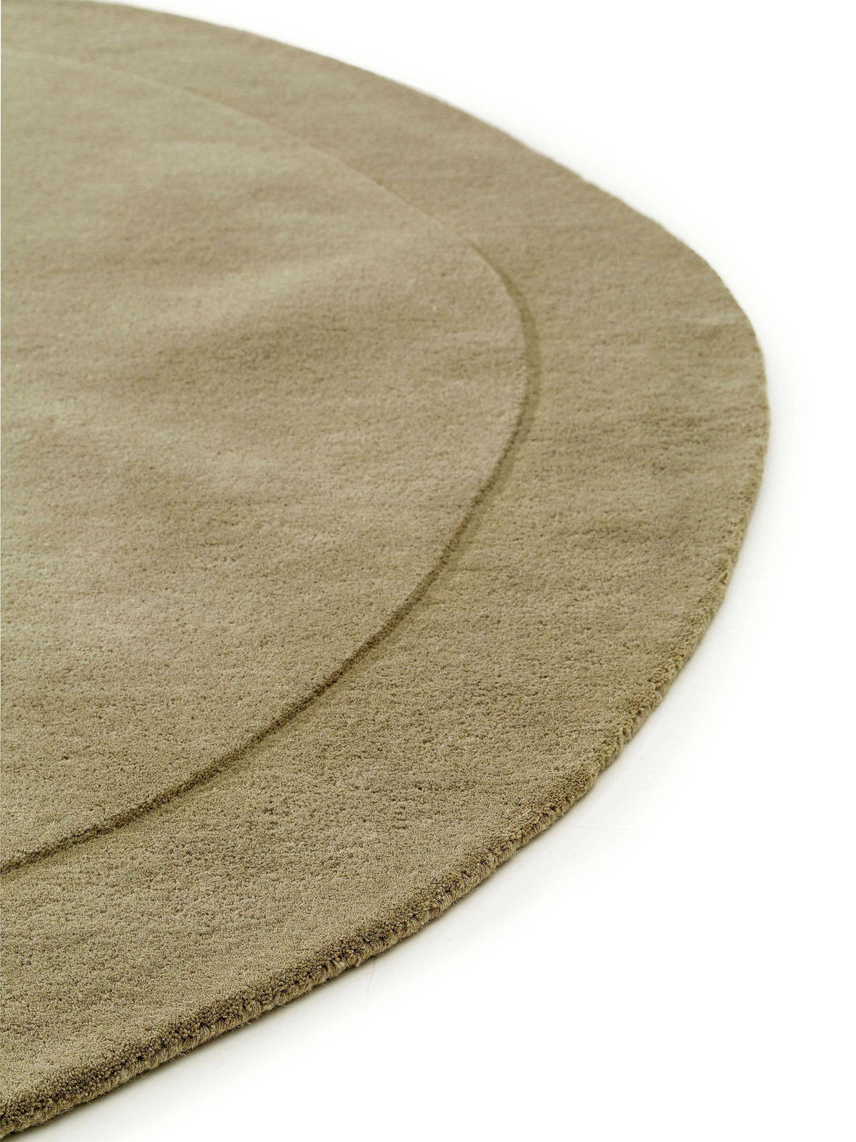WOLLTEPPICH Shape Hellgrün ø 200 cm rund - Hellgrün, Textil (200/200cm) - benuta Pure