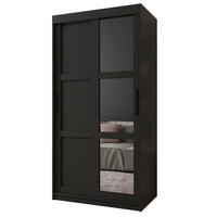 SCHWEBETÜRENSCHRANK 200/100/62 2-türig - Schwarz, Holz/Kunststoff (100/200/62cm) - MÖBEL KRYSPOL
