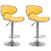 BARHOCKER 2er Set Lederlook gelb - Chromfarben/Gelb, Textil/Metall (46/88/49cm) - CLP