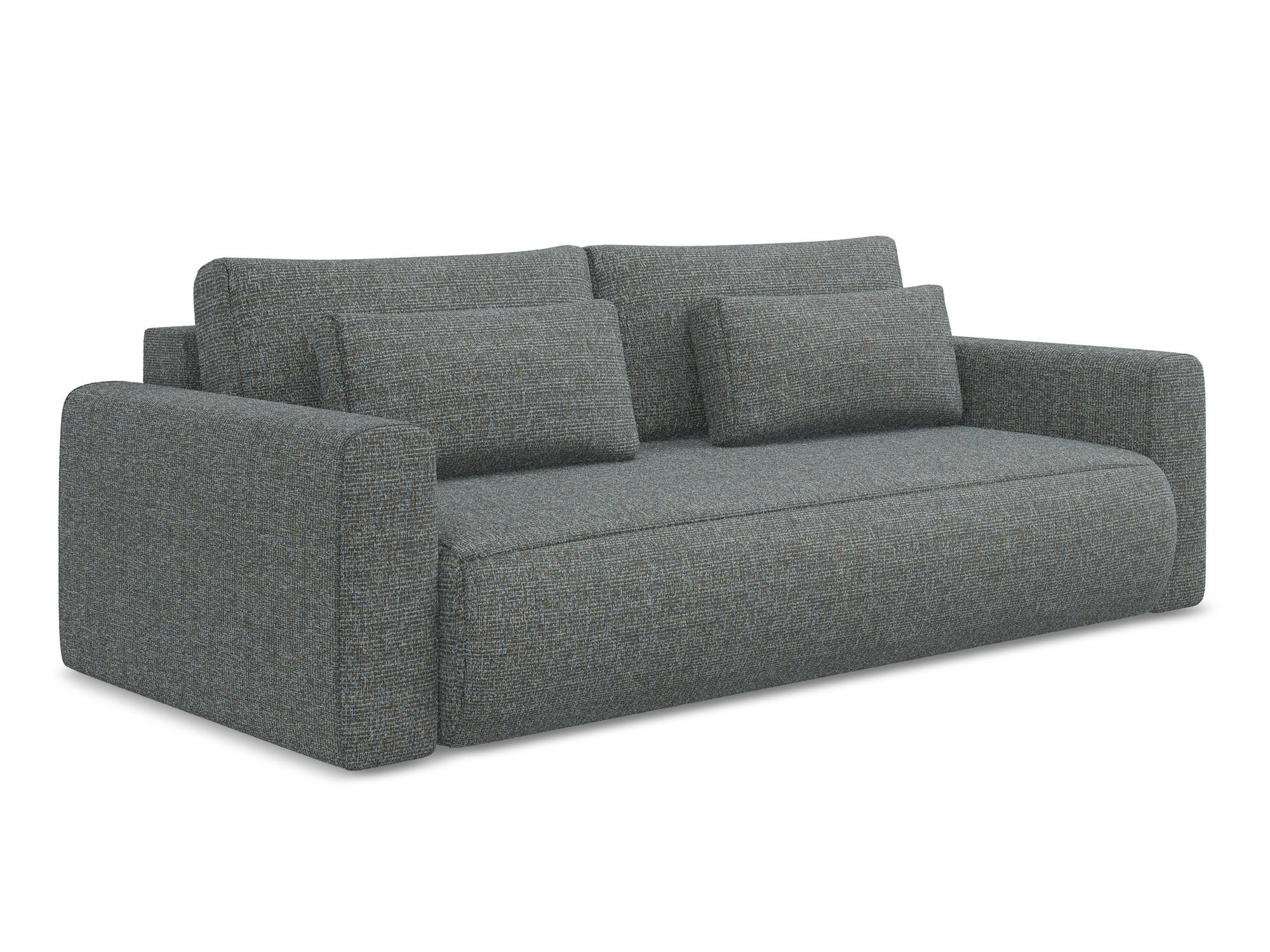 3-SITZER SOFA mit Schlaffunktion Strukturstoff Stoff Grau - Dunkelgrau/Schwarz, Kunststoff/Textil (238/82/105cm) - Makamii