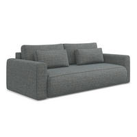 3-SITZER SOFA mit Schlaffunktion Strukturstoff Stoff Grau - Dunkelgrau/Schwarz, Kunststoff/Textil (238/82/105cm) - Makamii