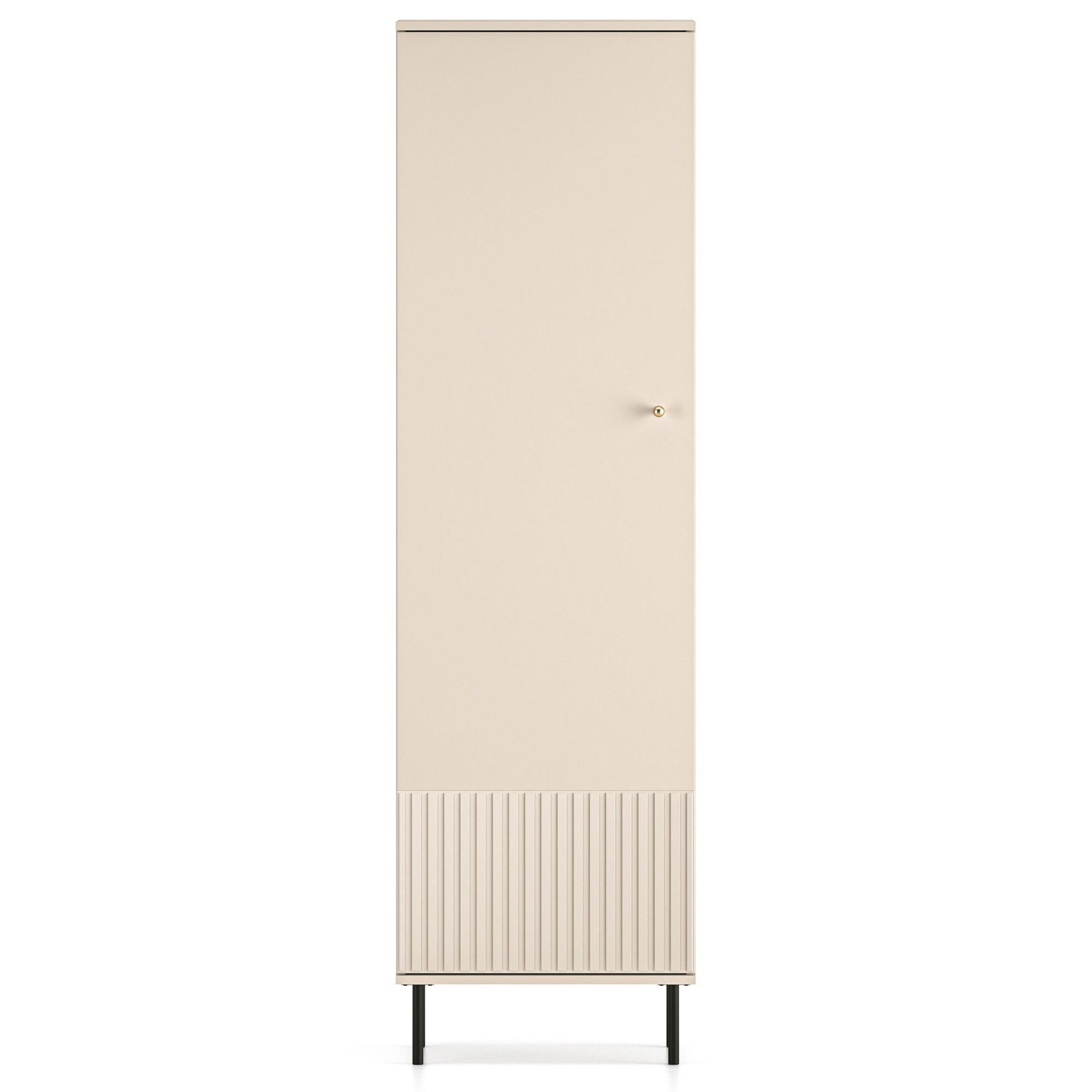 KLEIDERSCHRANK DROMA,Creme - Creme/Schwarz, Holzwerkstoff (55/190/34cm) - KONSIMO®