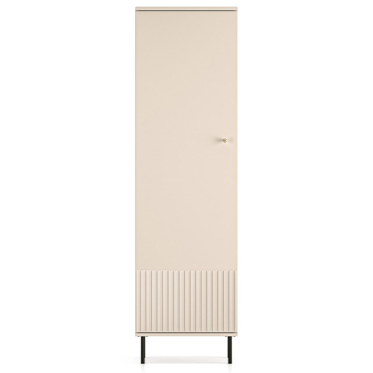 KLEIDERSCHRANK DROMA,Creme - Creme/Schwarz, Holzwerkstoff (55/190/34cm) - KONSIMO®