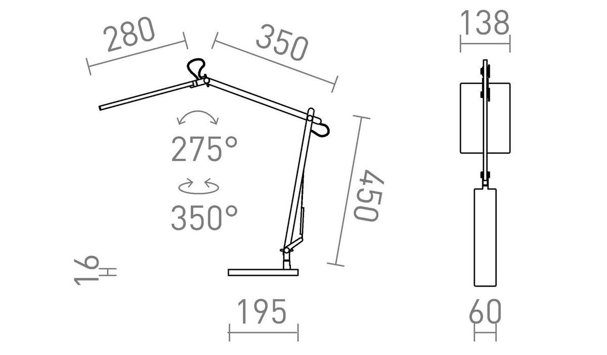 TISCHLEUCHTE NORMA DIMM Weiß 10 W - Weiß, Metall (60/60/65cm) - Rendl