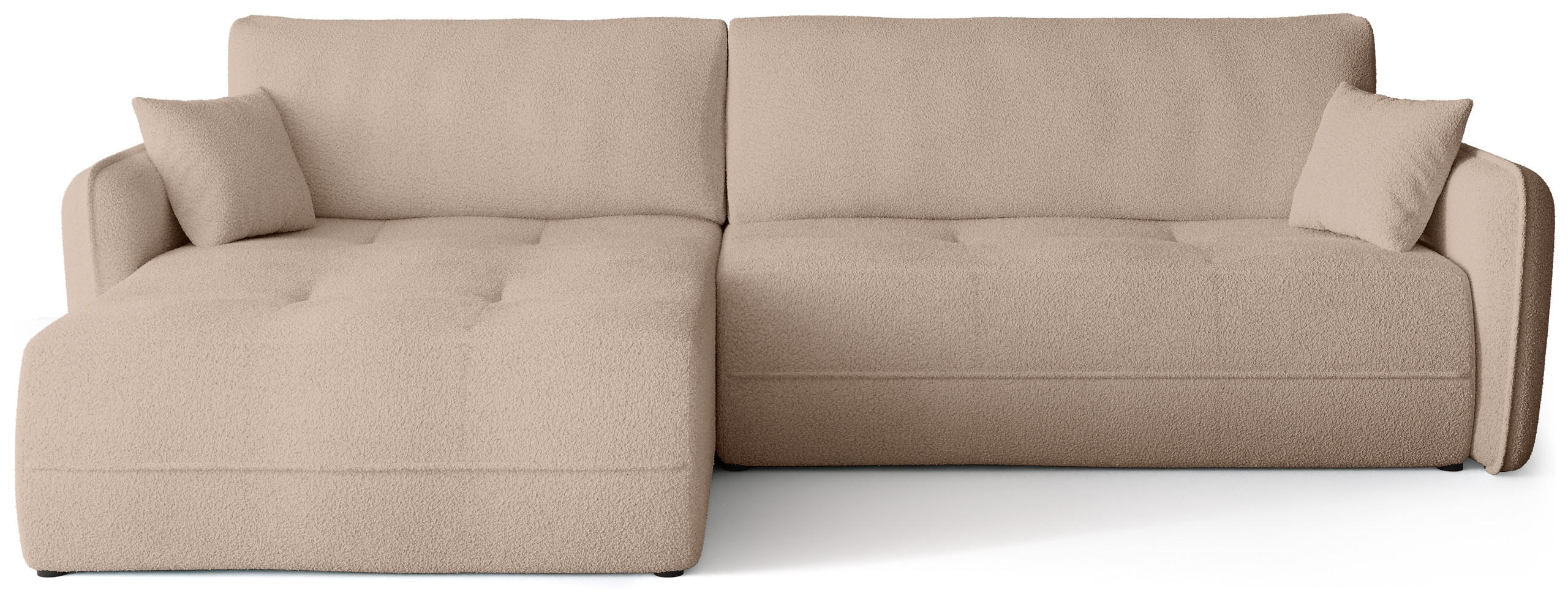 ECKSOFA CLAUDIO mit Schlaffunktion Milchkafee - Creme, Textil (263/150cm) - Bromarkt