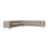 ECKSOFA Chesterfield Laura Dunkle Creme Samt - Silberfarben/Creme, Holz/Textil (323/323cm) - S-Style Möbel