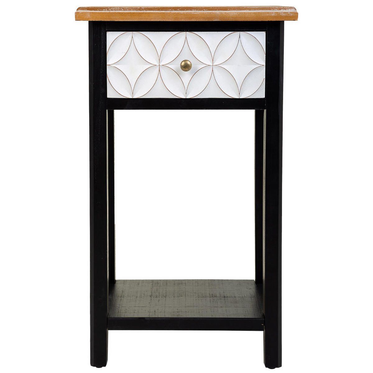 NACHTTISCH aus Holz, 48x35x82cm - Schwarz, Holz (48/82/35cm) - Wanderlust