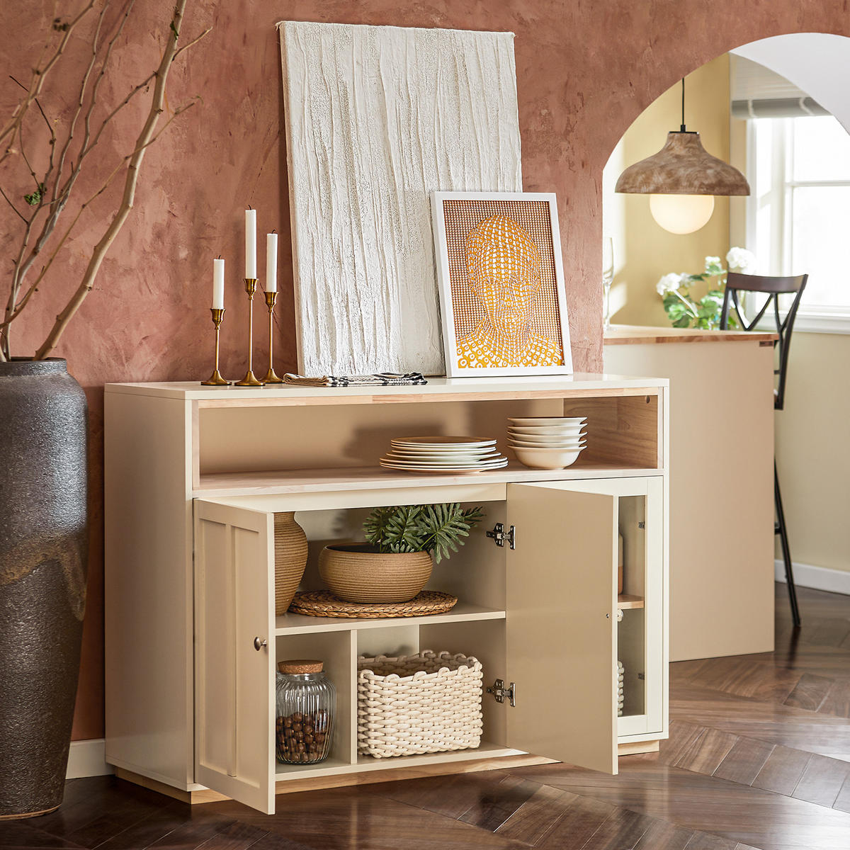 SIDEBOARD Beige - Beige, Holz/Holzwerkstoff (120/85/40cm) - SoBuy