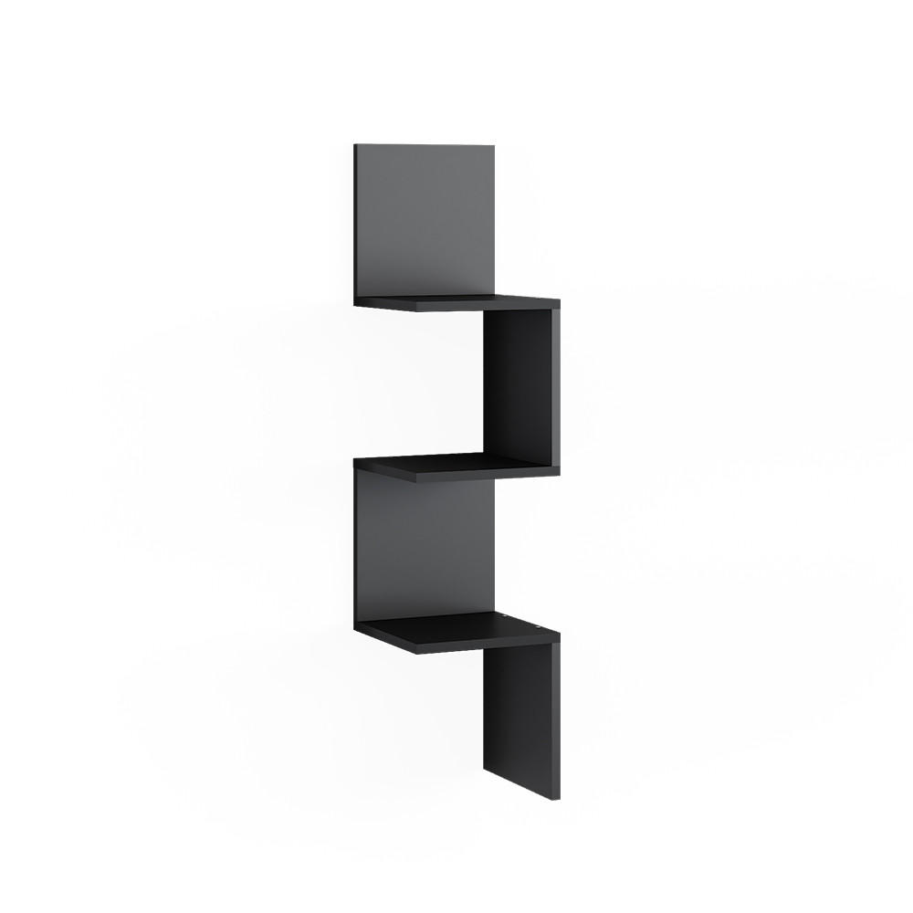 ECKREGAL Paolo Schwarz 28 x 116.4 cm - Schwarz, Holzwerkstoff (28/116.4/28cm) - Vicco