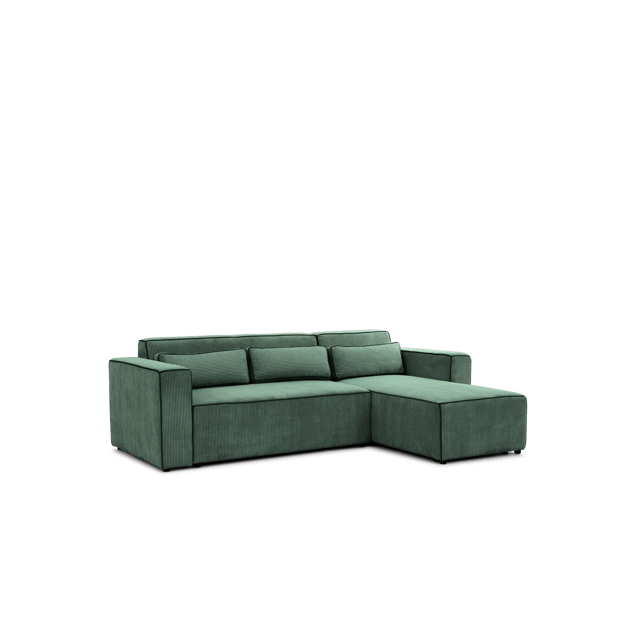 ECKSOFA Schlafsofa Waldo In Poso - Grün, Holzwerkstoff/Textil (260/173cm) - Fun Möbel