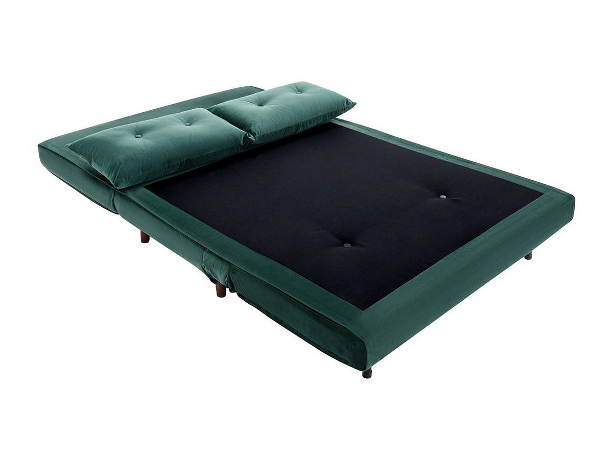 SOFA 2-Sitzer mit Schlaffunktion - Samt - Tannengrün - URIBIA - Grün, Textil (121/81/91cm) - Vente-Unique