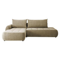 ECKSCHLAFSOFA Bueno I, Seite: Links - Beige/Schwarz, Holz/Textil (300/185cm) - MIRJAN24