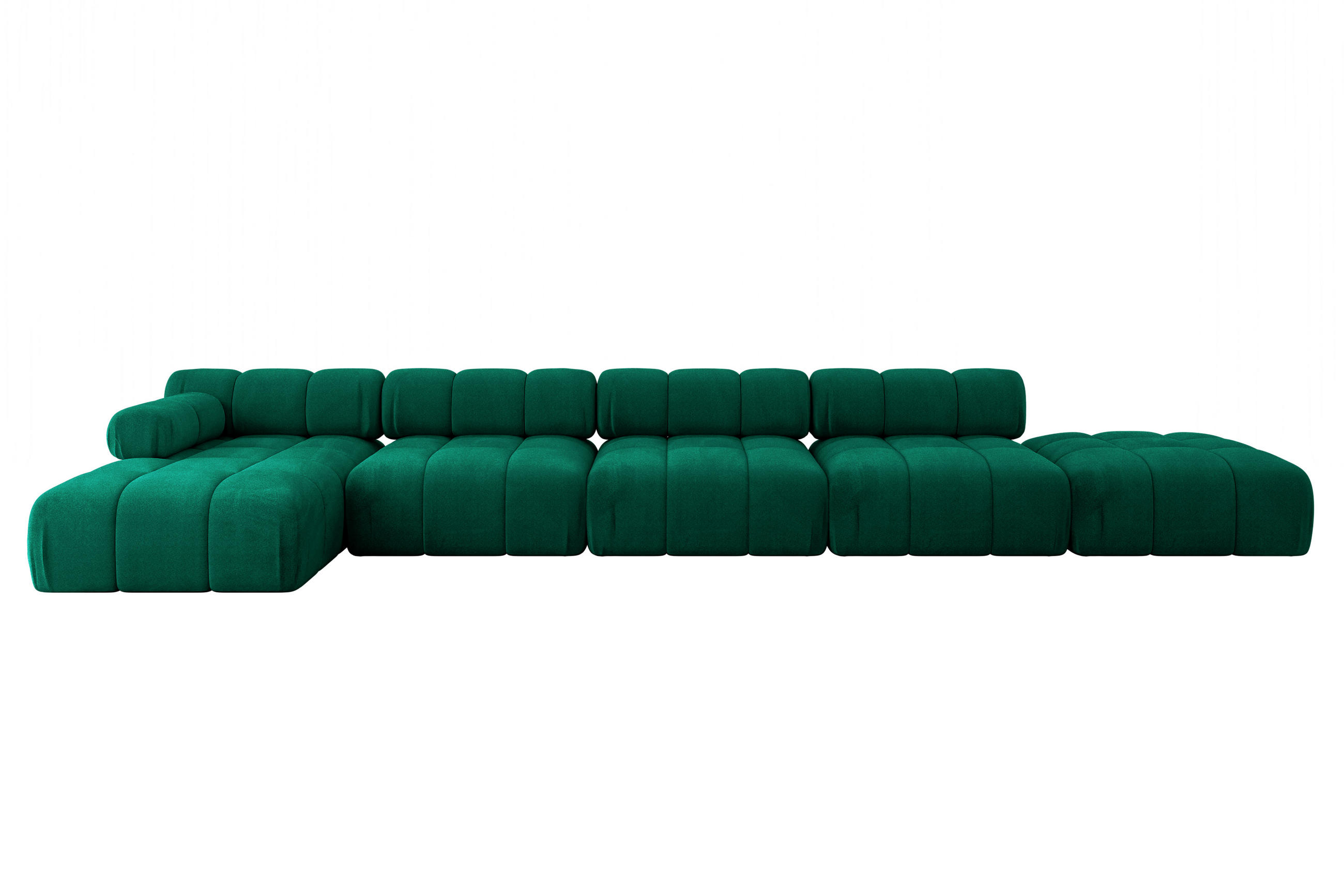 ECKSOFA modulares Sofa Lizur-L3 - 475x160x70 cm Dunkelgrün Velours - Dunkelgrün, Holzwerkstoff/Textil (475/160cm) - ALTDECOR